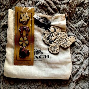 Authentic Minnie Mouse Coach purse charm and Pin set